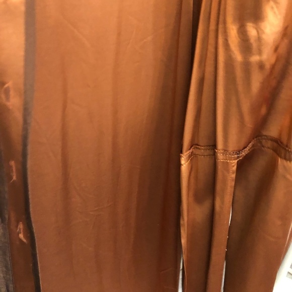 𝅺VINTAGE FIRST LADY  by JACKIE & JULIAN size 10 brown & rust silky jacket duster - Picture 14 of 16